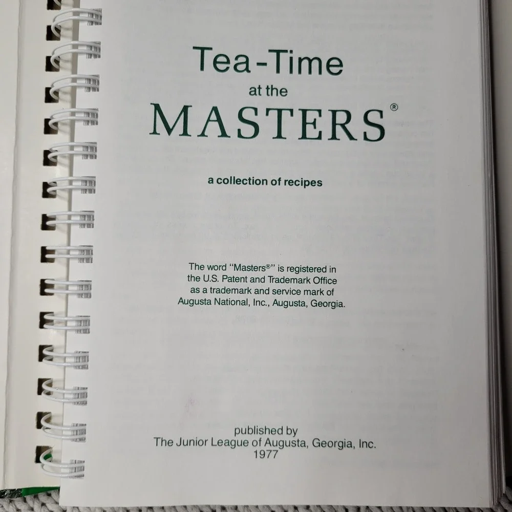 Tea-Time at the Masters Cookbook Junior League of Augusta Georgia Golf Recipes